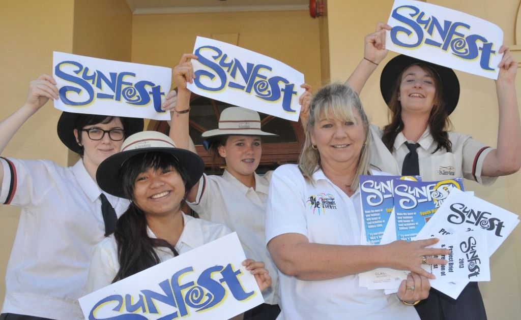 St Stephens Lutheran College Year 12 students Sianna Choc and Geraldine Liporada with Year 11 students Tori Crompton and Sharna Nice give plenty of support to SUNfest coordinator, Gladstone Festival and Events' Kathy Andrew, as she looks over the expressions of interest received for 2013. St Stephens Lutheran College Year 12 students Sianna Choc and Geraldine Liporada with Year 11 students Tori Crompton and Sharna Nice give plenty of support to SUNfest coordinator, Gladstone Festival and Events' Kathy Andrew, as she looks over the expressions of interest received for 2013.